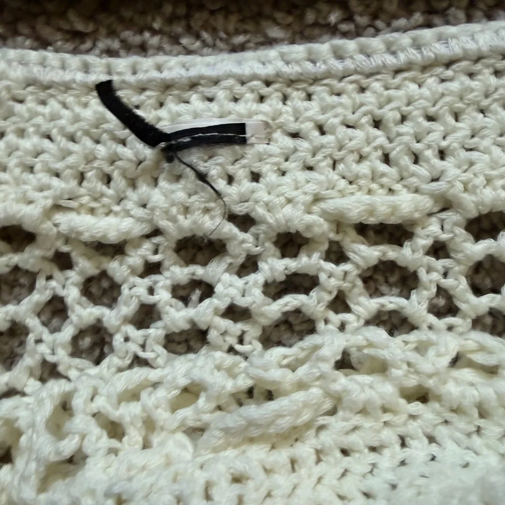 Boho Crochet Mini Skirt - Cream